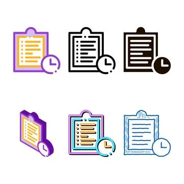 Clipboard tablet with tasks vector simplified thin line icon Stock Illustration