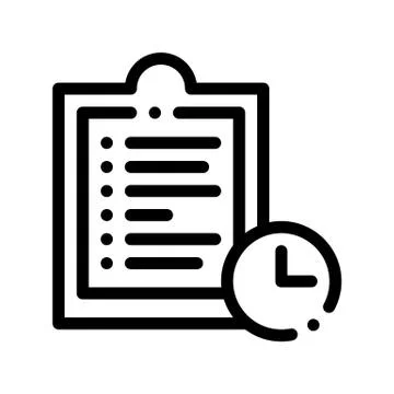 Clipboard Tablet With Tasks Vector Thin Line Icon 库存插图