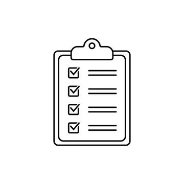 Clipboard thin line icon. Checklist sign symbol for web site and app design. Stock Illustration