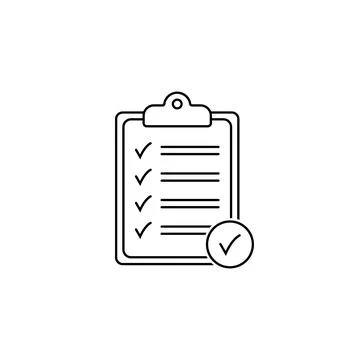 Clipboard thin line icon. Checklist sign symbol for web site and app design. Stock Illustration