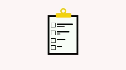 Clipboard with Three Empty Check box on a Light Background checklist to-do .. Stock Footage 321589706