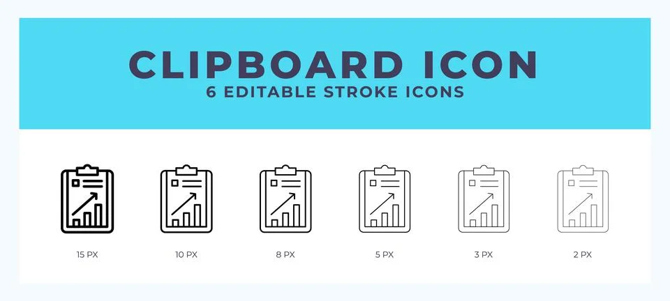 Clipboard vector icon. With different stroke vector illustration. Stock Illustration