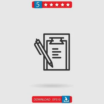 Clipboard vector icon Illustrazione stock
