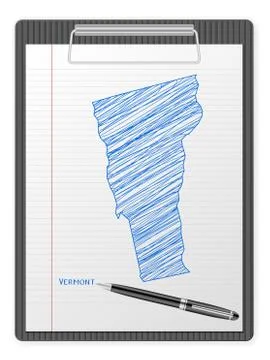 Clipboard Vermont map Stock Illustration