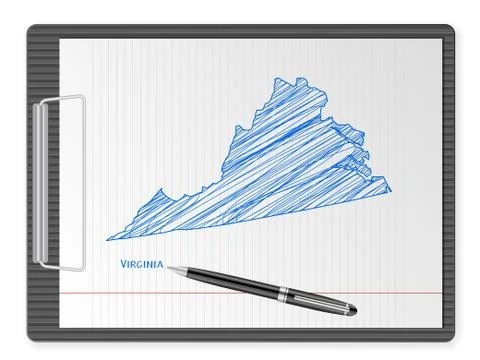 Clipboard Virginia map Stock Illustration