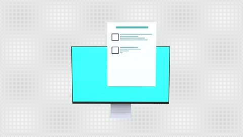 Clipboard with white document paper with a list of checkmarks on computer c.. Stock Footage 303136750