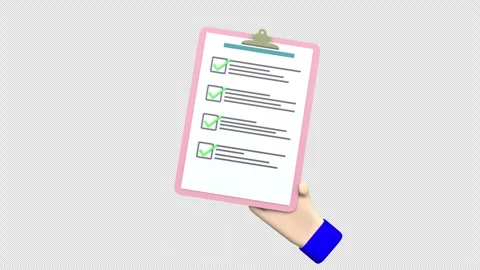 Clipboard with white document paper with a list of checkmarks concept icon .. Stock Footage 303137125