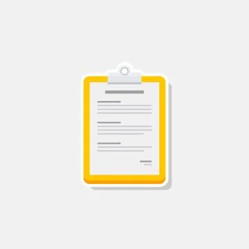 Clipboard - White Stroke+Shadow icon vector isolated. Stock Illustration