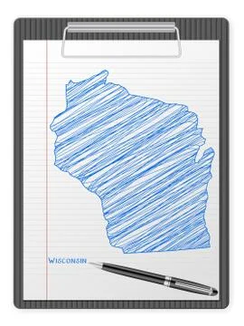 Clipboard Wisconsin map Stock Illustration
