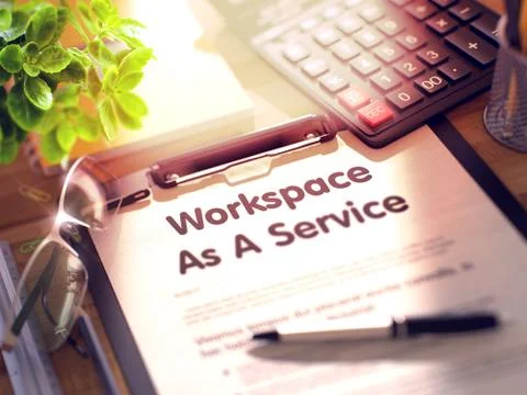 Clipboard with Workspace As A Service Stock Illustration