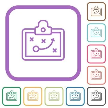 Clipbord game plan outline simple icons Stock Illustration