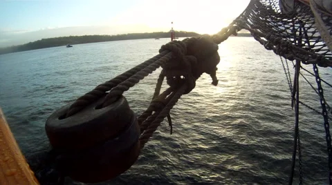 Clipper ship moving through water 3 Video stock 64638388