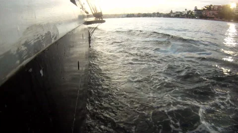 Clipper ship moving through water 4 Video stock 64638501