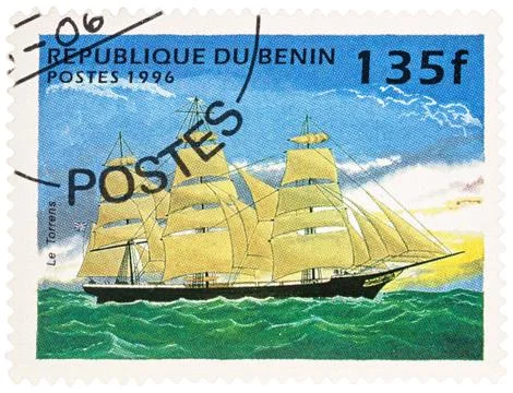 Clipper "Torrens" on postage stamp Stock Photos