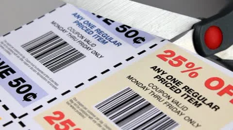 Clipping coupons Video stock 12096072