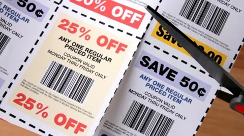Clipping Coupons Video stock 12099460