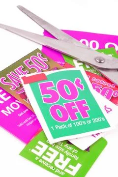 Clipping coupons Foto stock