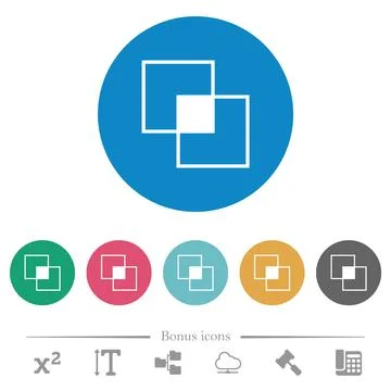 Clipping mask tool flat round icons Stock Illustration