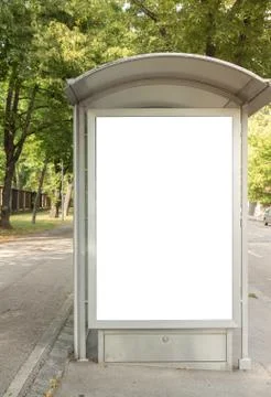 Clipping path on bus station Stock Photos