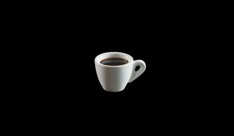 Clipping path. Close up of white mug mockup isolated on black background view Stock Photos