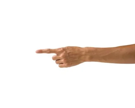 Clipping path hand gestures isolated on white background. Hand making number  Stock Photos