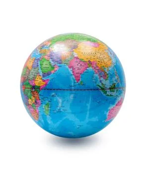 (Clipping path) World globe isolated on white background Stock Photos