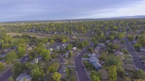 Clips of sunset time in a suburb of Denver Stock Footage 68371781