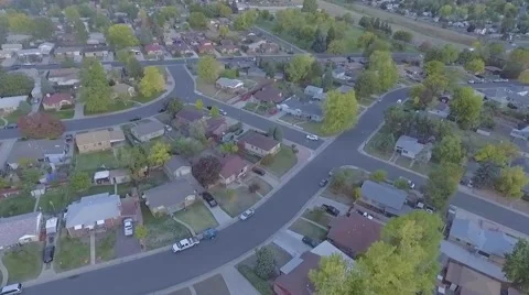 Clips of sunset time in a suburb of Denver Stock Footage 68373451