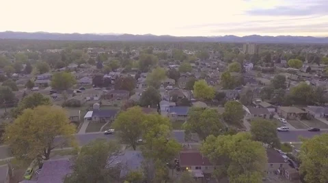 Clips of sunset time in a suburb of Denver Stock Footage 68373776
