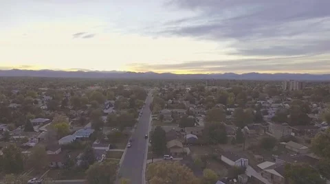 Clips of sunset time in a suburb of Denver Stock Footage 68374294