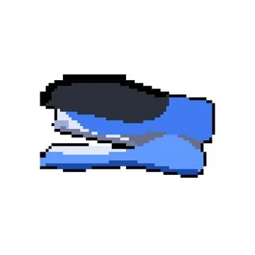 Clipstationery stapler pixel art vector illustration Stock Illustration