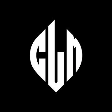 CLM circle letter logo design with circle and ellipse shape. CLM ellipse lett Stock Illustration