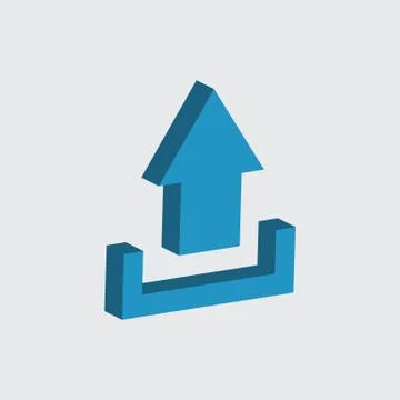 Cload upload isometric icon vector Stock Illustration