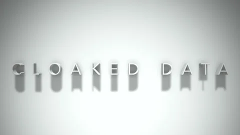 Cloaked data 3D title animation white text on a white background Vídeos de archivo 299823097