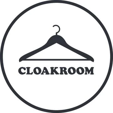 Cloakroom sign vector design. Illustrazione stock