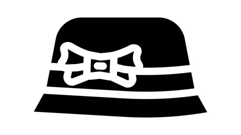 Cloche hat cap glyph icon animation Stock Footage 326744251