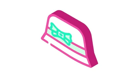 Cloche hat cap isometric icon animation Stock Footage 327291494