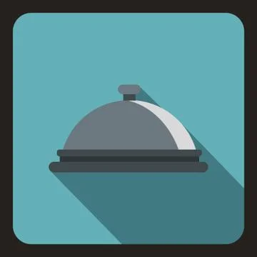 Cloche icon, flat style Stock Illustration