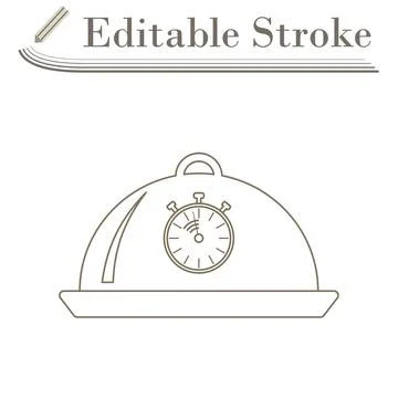Cloche With Stopwatch Icon Stock Illustration