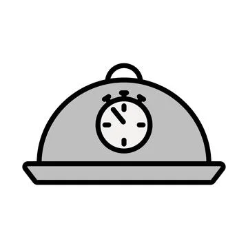 Cloche With Stopwatch Icon Stock Illustration