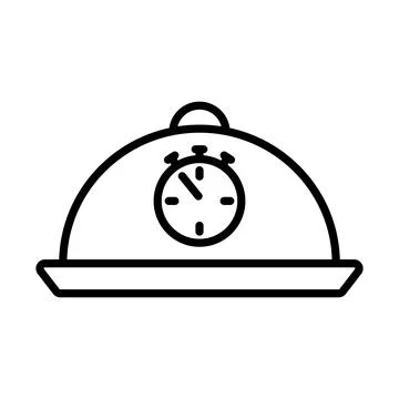 Cloche With Stopwatch Icon Stock Illustration