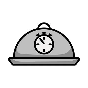 Cloche With Stopwatch Icon Stock Illustration