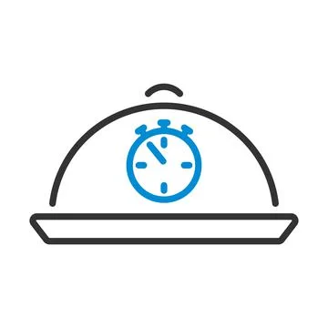 Cloche With Stopwatch Icon Stock Illustration