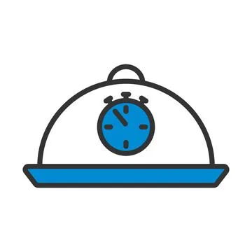 Cloche With Stopwatch Icon Stock Illustration