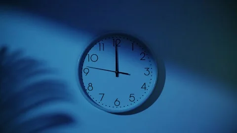 The clock is at 0:00 a.m Video stock 247242641