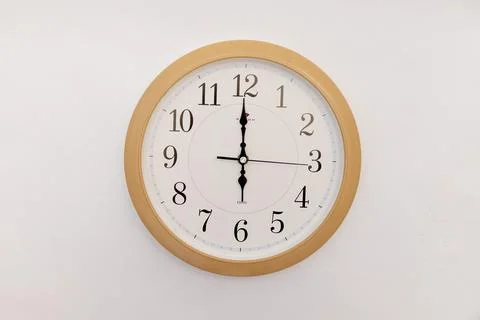 Clock 11.55 on a white background, space for text Фото
