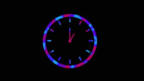 Clock on 12 hour clock 4k video Animation. Video stock 136507088