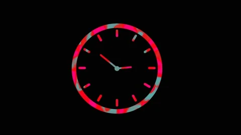 Clock on 12 hour clock 4k video Animation. Video stock 136507089