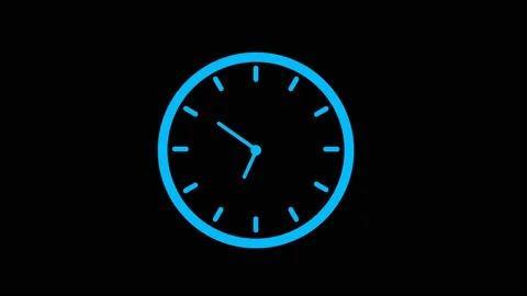 Clock on 12 hour clock 4k video Animation. Stock Footage 136507090
