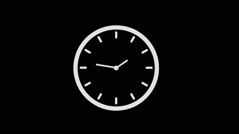 Clock on 12 hour clock 4k video Animation. Stock Footage 137071913